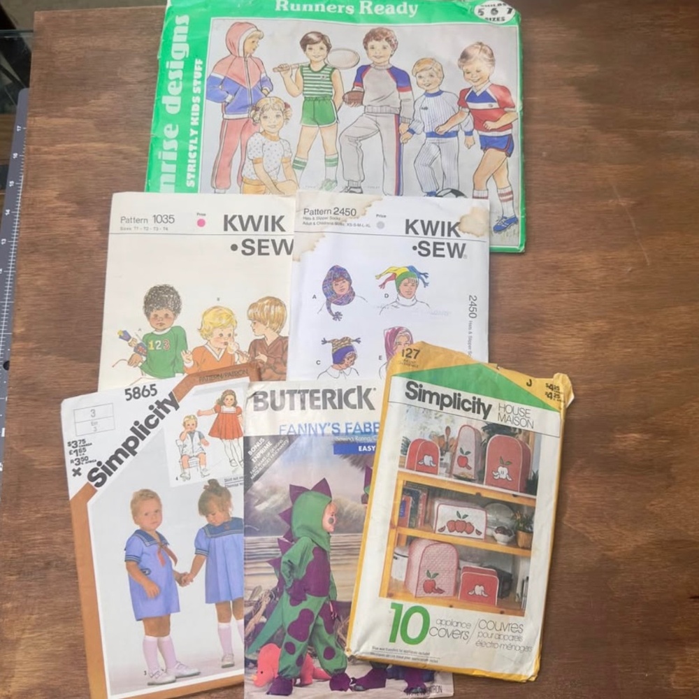 Vintage children's sewing pattern lot